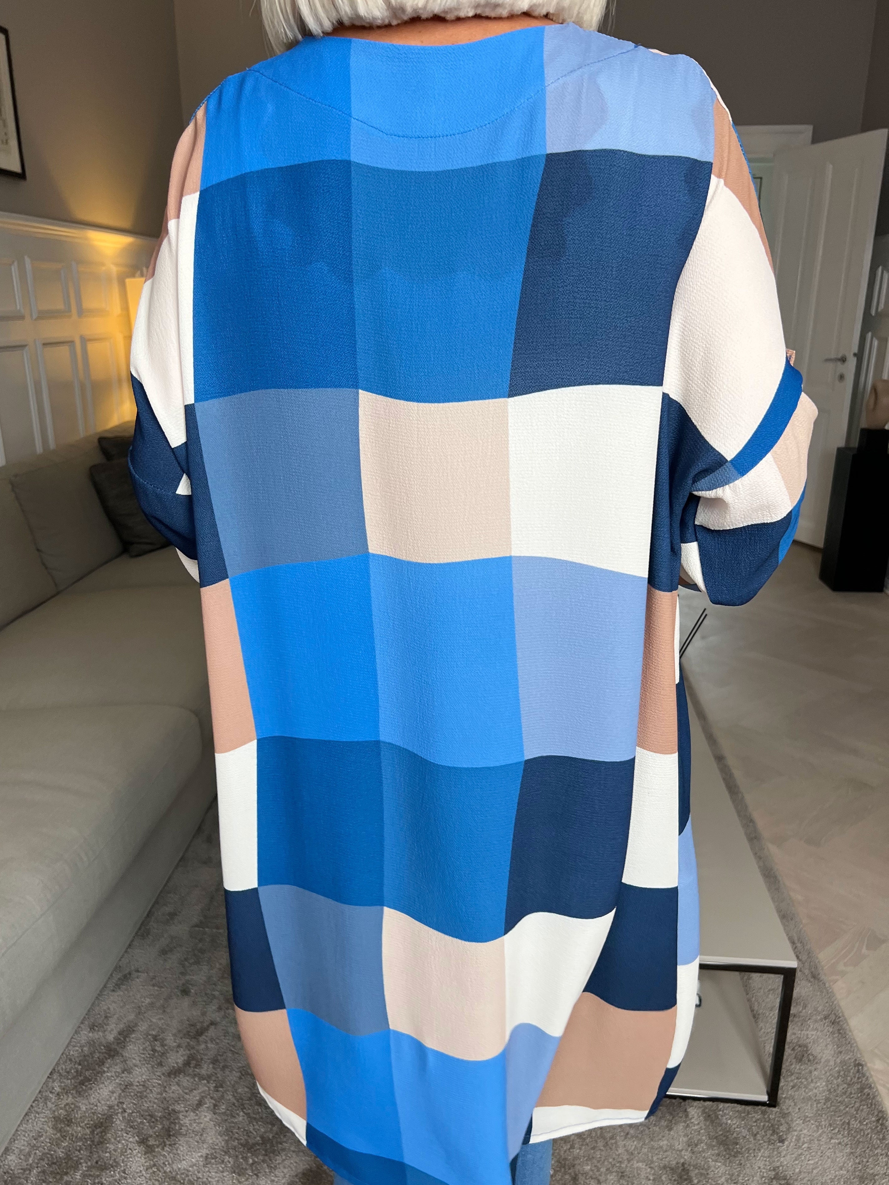 Vanesa Kimono - Söt kimono i viskos med rutor - Purple